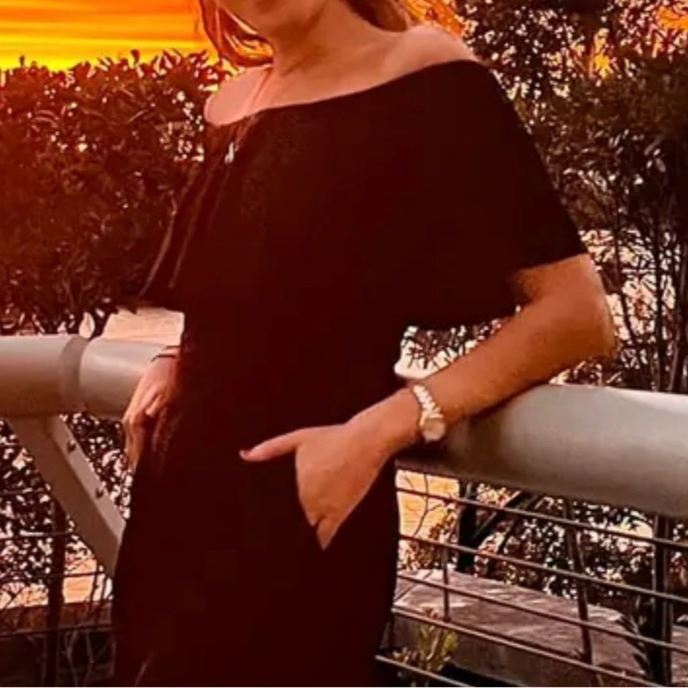 Vince Camuto Black Off-Shoulder Jumpsuit